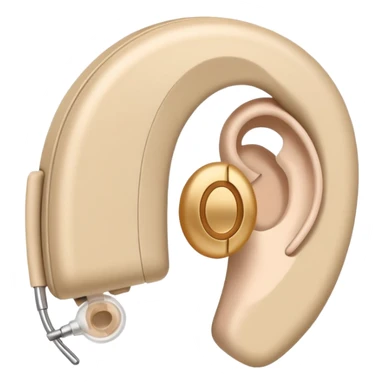 Telinga aid, hearing aid color beinge tapi earmold color white  sticker