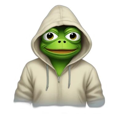 pepe frog in hoodie sticker