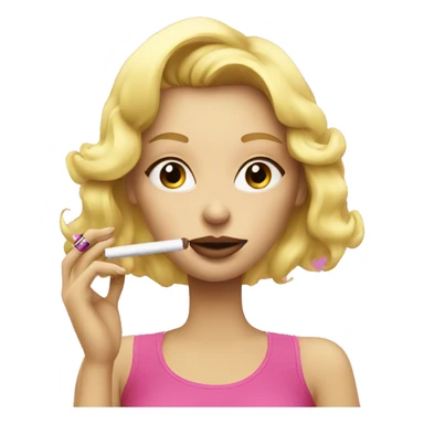 blonde girl smoking vape pink sticker