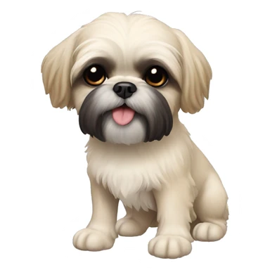 black Shih-Tzu cream chest and feet and eyebrows. He is a puppy  sticker