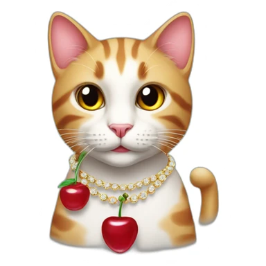 cat with cherry jewelery sticker