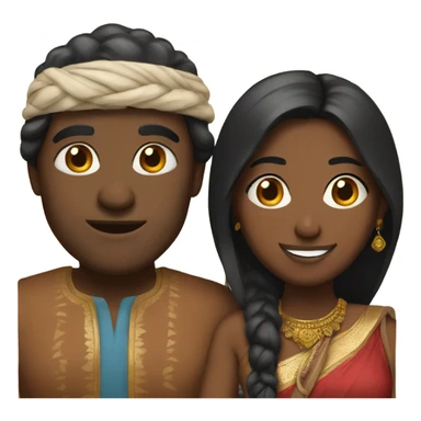 Indian and black couple  sticker