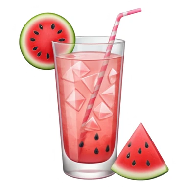 very light pink lemonade in glass with triangle chunk of watermelon on rim no straw sticker