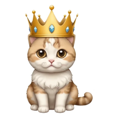 Scottish fold ears kitten with crown queen  sticker
