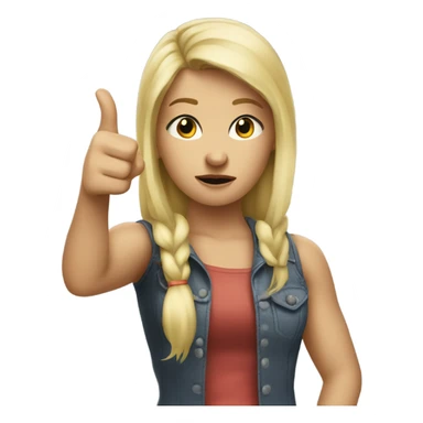 blonde girl doing a thumbs down sticker