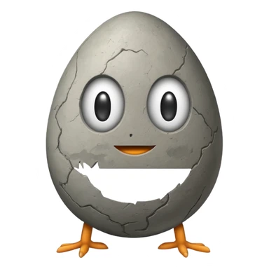a stone egg, has two leg and arms sticker