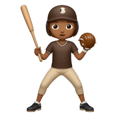 Un palo con patas,manos,ojos,boca y un bate en su mano sticker