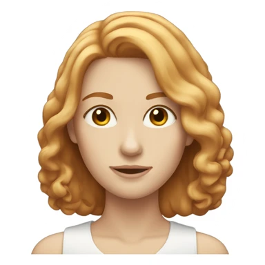 pale pretty woman with shoulder length ginger-brown hair sticker