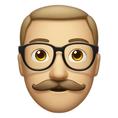 glasses and mustache man with a judgmental facial manifestation sticker