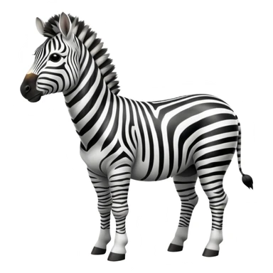 A full-body zebra standing and facing forward with a happy expression sticker