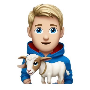 messi with a goat, blue eyes, puma hoodie  sticker
