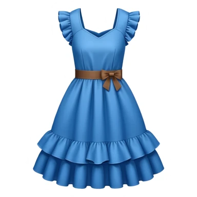 brown blue dress with ruffles sticker