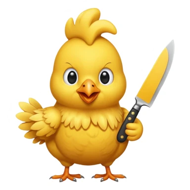 little chicken holding knive sticker