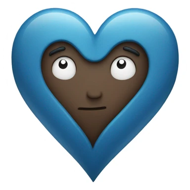 heart that is half light blue and half dark blue ￼ sticker