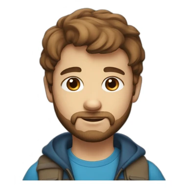 gazing blue-eyed boy with brown short hair and beard  sticker