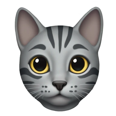 grey cat with dark grey stripes sticker