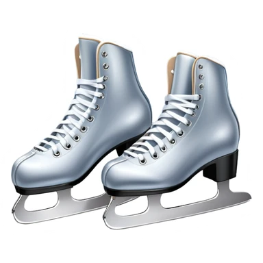 An icon featuring a pair of elegant figure skates standing on the smooth ice of a rink, with sparkling ice beneath them. The background shows a grand ice arena with bright lights and empty stands, highlighting the beauty and grace of figure skating. Transparent background. sticker