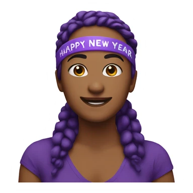 Happy New year purple headband  sticker