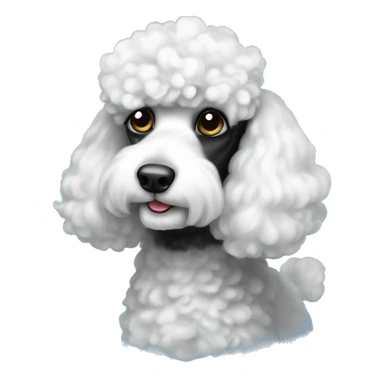 Black and white Phantom poodle sticker