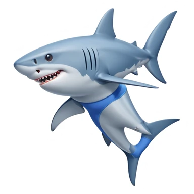 a shark with legs wearing blue nikes sticker