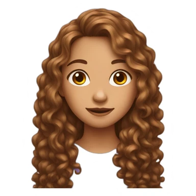 A girl with long curly brown hair sticker