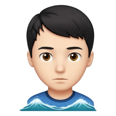 boy with short black hair, ocean, air, perfectionist sticker