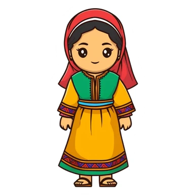 Kurdish woman with traditional dress sticker