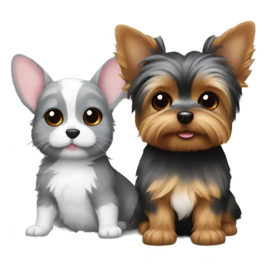 Yorkie and chinchilla sticker