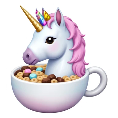 unicorn drinking Cocoa Puff cereal sticker