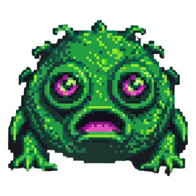 green slime monster with eyes sticker