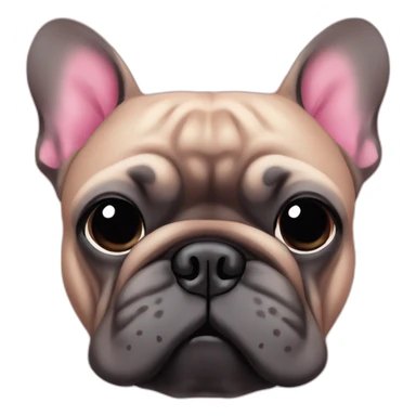 Black French bouledogue with pink sweat-shirt  sticker
