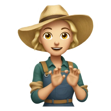 White Woman farmer tipping hand sassy sticker