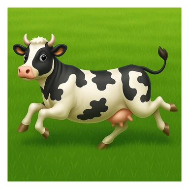 Make the image have a green grass field background in the style of apple style emojis sticker