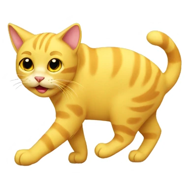 Yellow cat walking  sticker