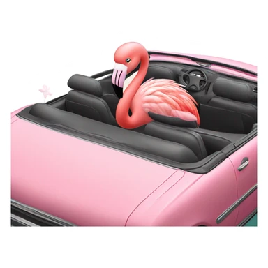 Flamingo in a convertible sticker