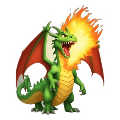 Aggressive fire-breathing dragon sticker