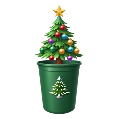 🎄New Year tree inside trash can 🗑️ sticker
