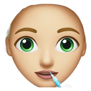 Woman taking a botox injection sticker