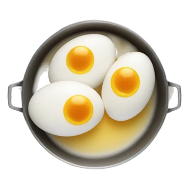 Boiled eggs in a pan  sticker
