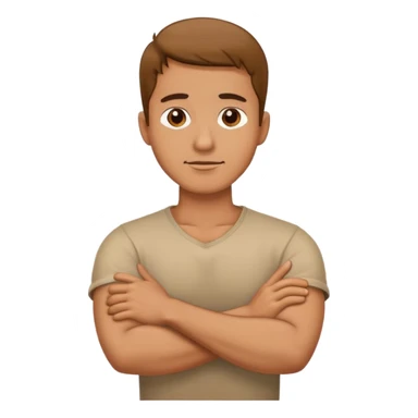 arms crossed holding neck guy sticker