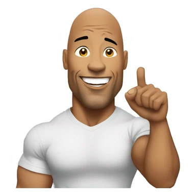 the rock holding a sing sticker