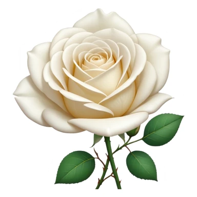 simple white rose sticker
