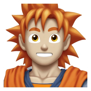 goku with red hair and red eyes  sticker