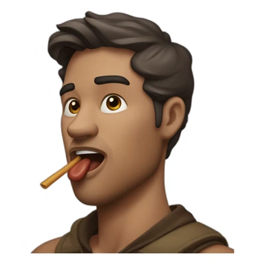 Shh I'm mewing, man holding finger on mouth in a shush movement he has a very stong and beautiful jawline mewing jawline++ sticker