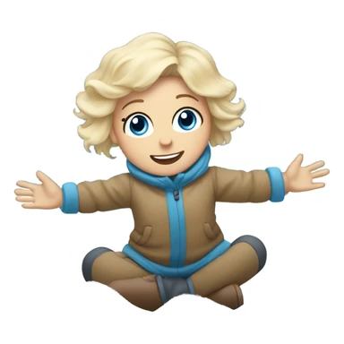 Snow angel blonde hair blue eyes  sticker