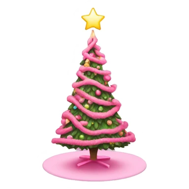 pink christmas tree sticker