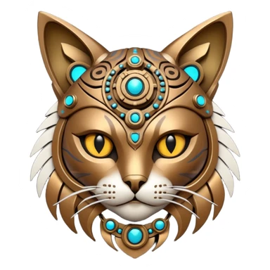 tribal shaman cat cyberborg sticker