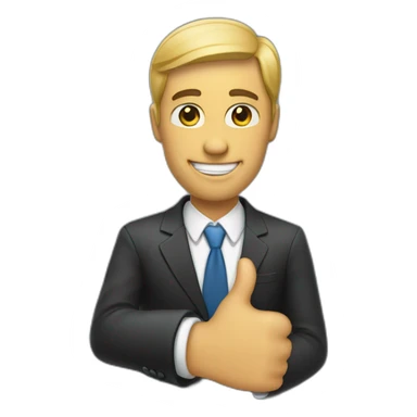 man in suit with thumb up  sticker