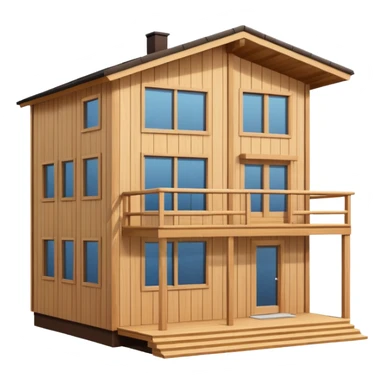 modern wooden house sticker