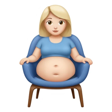 woman with unnaturally round belly (belly the size of a chair) sticker